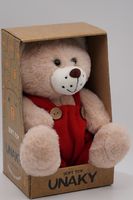 Мягкая игрушка в маленькой подарочной коробке Мишка Роббен, в красном флисовом комбинезоне, 20/28 см, 0827720-21K