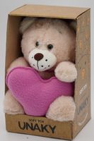 Мягкая игрушка в маленькой подарочной коробке Мишка Роббен с розовым флисовым сердцем, 20/28 см, 0827720-33K