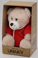 Мягкая игрушка в маленькой подарочной коробке Мишка Роббен, в красной флисовой толстовке, 20/28 см, 0827720-36K