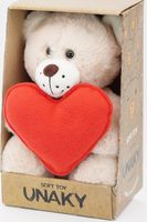 Мягкая игрушка в маленькой подарочной коробке Мишка Роббен с красным флисовым сердцем в маленькой подарочной коробке, 20/28 см, 0827720-44K