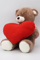 Мягкая игрушка Медведь Виктор, 35 см, со средним красным сердцем, 0878535S-47