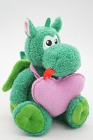 Мягкая игрушка Дракошечка Зина, 20 см, с розовым флисовым сердцем, 0881020-33