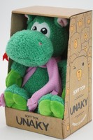 Мягкая игрушка в маленькой подарочной коробке Дракошечка Зина, с шариками для мелкой моторики. 20 см, в розовом флисовом шарфе, 0881020-51K
