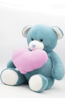 Ненабитая мягкая игрушка Мишка Кью старший с большим розовым сердцем, 50 см, 0886550-46