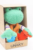 Мягкая игрушка в маленькой подарочной коробке Лягушка Герда, 20 см, с шариками для мелкой моторики в кирпичном шарфе, 0888020-26K