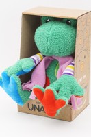 Мягкая игрушка в маленькой подарочной коробке Лягушка Герда, 20 см, с шариками для мелкой моторики во флисовом шарфе цикламен, 0888020-51K