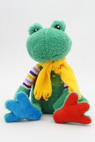 Мягкая игрушка Лягушка Герда, 20 см, в жёлтом флисовом шарфе, 0888020-67