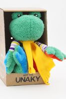 Мягкая игрушка в маленькой подарочной коробке Лягушка Герда, 20 см, в жёлтом флисовом шарфе, 0888020-67K