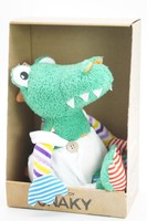 Мягкая игрушка в средней подарочной коробке Дракончик Роб с шариками для мелкой моторики, 20 см, в белом флисовом комбинезоне, 0888320-20M