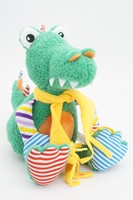 Мягкая игрушка Дракончик Роб с шариками для мелкой моторики. 20 см, в жёлтом флисовом шарфе, 0888320-67
