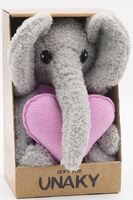 Мягкая игрушка в маленькой подарочной коробке Слоник Фауст младший с розовым сердцем,  22 см, 0892922-33K