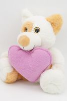 Мягкая игрушка Шиба Авиот, 16/26 см, с розовым сердцем, 0908116-33