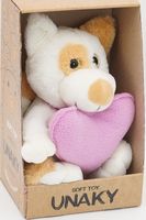 Мягкая игрушка в маленькой подарочной коробке Шиба Авиот, 16/26 см, с розовым сердцем, 0908116-33K