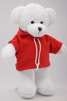 Мягкая игрушка Мишка Аха белоснежный в красной флисовой толстовке, 33 см, 0913333S-16