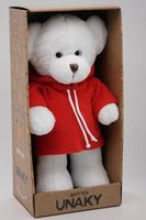 Мягкая игрушка в большой подарочной коробке Мишка Аха белоснежный в красной флисовой толстовке, 33 см, 0913333S-16L