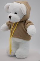 Мягкая игрушка Мишка Аха белоснежный, 33 см во флисовой толстовке хаки, 0913333S-19