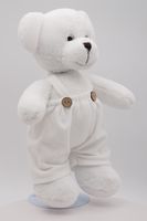 Мягкая игрушка Мишка Аха белоснежный в белом комбинезоне, 33 см, 0913333S-20