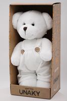 Мягкая игрушка в большой подарочной коробке Мишка Аха белоснежный в белом комбинезоне, 33 см, 0913333S-20L