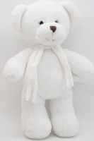 Мягкая игрушка Мишка Аха белоснежный, 33 см в белом шарфе, 0913333S-25