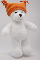 Мягкая игрушка Мишка Аха белоснежный в кирпичной шапке двууголке, 33 см, 0913333S-31