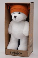 Мягкая игрушка в большой подарочной коробке Мишка Аха белоснежный в кирпичной шапке двууголке, 33 см, 0913333S-31L