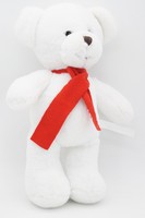Мягкая игрушка Мишка Аха белоснежный в красном шарфе, 33 см, 0913333S-50