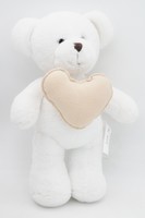 Мягкая игрушка Мишка Аха белоснежный с бежевым сердцем, 33 см, 0913333S-61