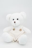 Мягкая игрушка Мишка Аха белоснежный в белом комбинезоне, 24/32 см, 0913424S-20