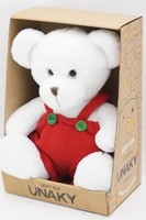 Мягкая игрушка в средней подарочной коробке Медвежонок Кавьяр в красном комбинезоне, 24/32 см, 0913424S-21M