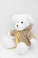 Мягкая игрушка Мишка Аха белоснежный в комбинезоне цвета хаки, 24/32 см, 0913424S-22