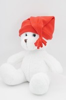 Мягкая игрушка Мишка Аха белоснежный в красном колпаке с кисточкой, 24/32 см, 0913424S-28