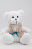 Мягкая игрушка Мишка Аха белоснежный , 24/32 см, в тёплой жилетке, 0913424S-3