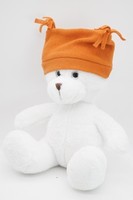 Мягкая игрушка Мишка Аха белоснежный в кирпичной шапке двууголке, 24/32 см, 0913424S-31