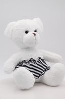 Мягкая игрушка Мишка Аха белоснежный , 24/32 см, в полосатой юбке, 0913424S-4