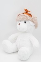 Мягкая игрушка Мишка Аха белоснежный в шапке ушанке, 24/32 см, 60 шт., 0913424S-43