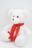 Мягкая игрушка Медвежонок Кавьяр в красном флисовом шарфе, 24/32 см, 0913424S-50
