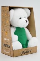 Мягкая игрушка в средней коробке Мишка Аха белоснежный , 24/32 см, Ремесленник в зелёном фартуке, 0913424S-6M