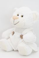 Мягкая игрушка Медвежонок Сильвестр белый, 20/25 см в белом флисовом комбинезоне, 0913820-20