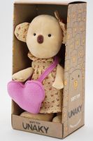 Мягкая игрушка в большой подарочной коробке Медведица Кристл с розовым флисовым сердцем, 24/40 см, 0935840-33L