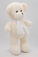 Мягкая игрушка Мишка Аха Великолепный стоячий в белом флисовом шарфе , 33 см, 0939233S-25