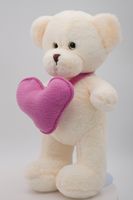 Мягкая игрушка Мишка Аха Великолепный стоячий с розовым флисовым сердцем , 33 см, 0939233S-33
