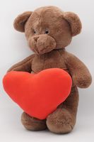 Мягкая игрушка Мишка Аха гигант стоячий 70 с, с большим красным флисовым сердцем, 0940070S-45