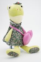 Мягкая игрушка Лягушка Тося с розовым флисовым сердцем, 28/47 см, 0941450-33