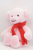 Мягкая игрушка Медведица Оливия, малая, 20/26 см, в красном флисовом шарфе, с шариками для мелкой моторики, 09589P20-50
