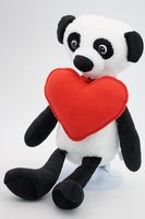 Мягкая игрушка Панда Елисей с красным флисовым сердцем, малая, 21/30 см, 967521-44