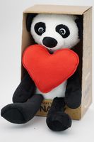 Мягкая игрушка в маленькой подарочной коробке Панда Елисей с красным флисовым сердцем, малая, 21/30 см, 967521-44K
