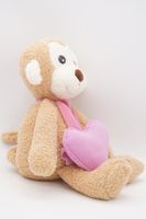 Мягкая игрушка Мартышка Лорейн, 26/38 см, сердце флис розовый, 0969326