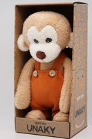 Мягкая игрушка в средней подарочной коробке Мартышка Лорейн, 26/38 см, в кирпичном комбинезоне, 0969326-37M