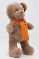 Мягкая игрушка Мишка Аха &quote;Шоколад&quote; в кирпичном флисовом шарфе , 33см, 904533S-26