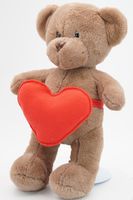 Мягкая игрушка Мишка Аха &quote;Шоколад&quote;, 33см с красным сердцем, 904533S-44